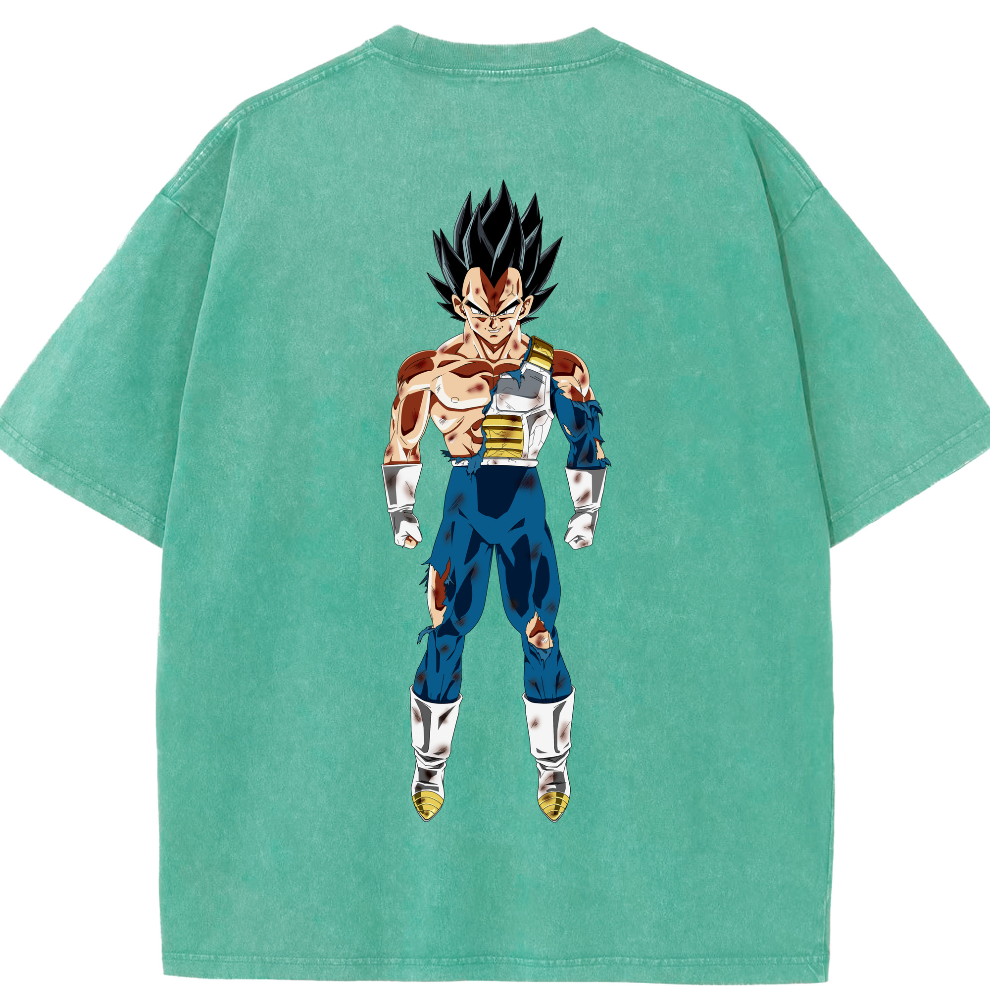 （画像用） ドラゴンボール ベジータ四世（Bejīta Yonsei）DRAGON BALL Vegeta IV 綿100% ヴィンテージ風 半袖Tシャツ（背面プリント）
